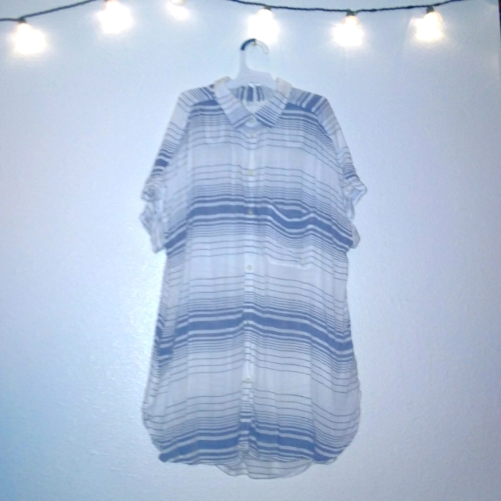 American Eagle Striped Slouchy Shirt